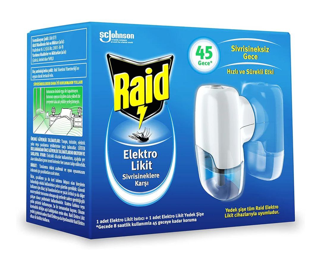 Raid Elektro Likit 45 Gece Sinek Kovucu (1 x 27,4 mL)