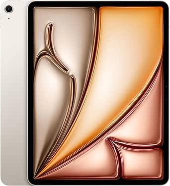 Apple M3 çipli 13 inç iPad Air: Liquid Retina Ekran, 128 GB, 12 MP Ön/Arka Kamera, Wi-Fi 6E, Touch ID, Tüm Gün Süren Pil Ömrü — Yıldız Işığı