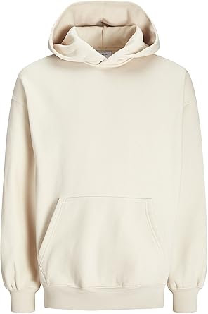 JACK %26 JONES JJEURBAN EDGE SWEAT HOOD NOOS Erkek Sweatshirt, Moonbeam, L