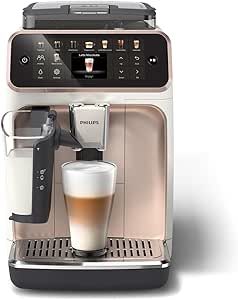 Philips 5500 Serisi LatteGo Tam Otomatik Espresso Makinesi 20 Sıcak ve Soğuk İçecek, Renkli Dokunmatik Ekran, Beyaz Roze Renk, QuickStart, SilentBrew Teknolojisi, EP5543/80