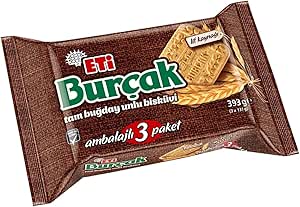Eti Burçak Tam Buğday Unlu Bisküvi 3 x 131 g
