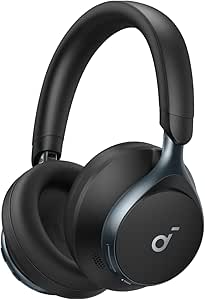 Soundcore by Anker Space One Aktif Gürültü Önleyici Kulaklık 2 Kat Daha Güçlü İnsan Sesi Azaltma 40 Saat ANC Çalma Süresi Uygulama Kontrolü LDAC Rahat Uyum Net Aramalar Bluetooth 5.3 Siyah