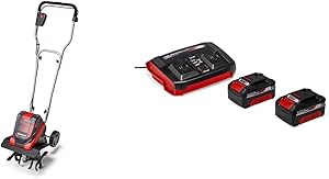 Einhell GE-CR 30 Li – Solo, Akülü Çapalama Makinesi ve Einhell 18V 2×4,0 Ah PXC Twincharger Kit, Akü & Şarj Cihazı