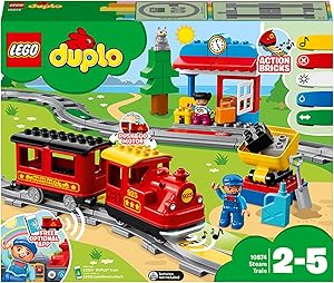 LEGO DUPLO Buharlı Tren 10874 Eğlence Oyuncağı – 2 Yaş ve Üzeri Çocuklar için Oyuncak Yapım Seti, Doğum Günü Hediyesi Fikri(59 Parça)