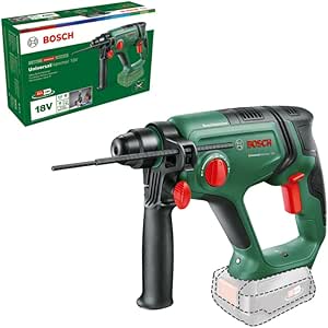 Bosch akülü darbeli matkap evrensel çekiç 18 V (pilsiz; 18 Volt sistem; delme/darbeli delme/keski; 2,0 J darbe enerjisi; SDS plus alet yuvası; kartonda