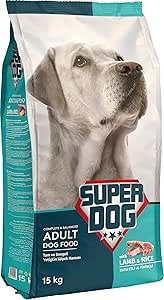 Super Dog Kuzu Etli ve Pirinçli Yetişkin Köpek Maması 15 KG