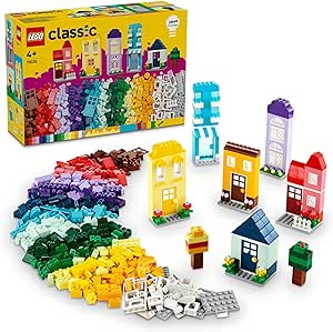 LEGO Classic Yaratıcı Evler 11035-4 Yaş ve Üzeri Çocuklar için 6 Adet Ev Figürü İçeren Yaratıcı Oyuncak Yapım Seti (850 Parça)
