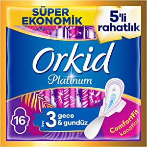 Orkid Platinum Hijyenik Ped Gece & Gündüz 16 Adet Süper Ekonomik Paket