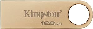 Kingston DataTraveler SE9 Gen 3-128GB – 220MB/s okuma – metal – USB bellek 3.2 Gen 1 -altın
