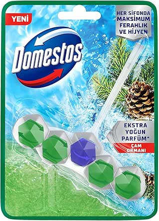 Domestos WC Blok 5’li Güç Tuvalet Bloğu Çam Ferahlığı Maksimum Hijyen 50 G
