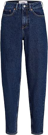 JACK %26 JONES Kadın JJXX JXLISBON MOM HW MR4001 DNM NOOS Kot Pantolon, Dark Blue Denim, 27/34