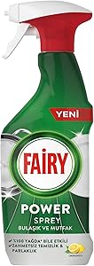 Fairy Power Sprey, 3’ü 1 arada, Bulaşıklarınız Ve Mutfağınız Için Zahmetsiz Temizlik Ve Parlaklık, Limon Kokulu, 500ml