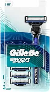 Gillette Mach3 Sport erkekler için el tıraş makinesi + çelikten daha sert bıçaklarla değiştirilebilir 3 bıçak
