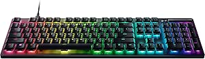 Razer DeathStalker V2 (Kırmızı Anahtar) – Optik Düşük Profilli Oyun Klavyesi (Doğrusal Optik Anahtarlar, Çıkarılabilir Cable, Lazerle Kazınmış Tuş Başlıkları, RGB) US-Düzeni | Siyah
