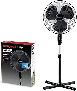 HONEYWELL Modern HSF600BE Sessiz Set Döner Ayaklı Vantilatör, Gürültü Azaltma Teknolojili – Siyah