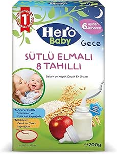 Hero Baby Sütlü 8 Tahıllı Elmalı Kaşık Mama 200 Gr