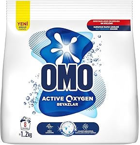 Omo Active Oxygen Toz Çamaşır Deterjanı Beyazlar için, 1.2 Kg