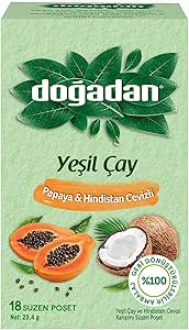 Doğadan Papaya & Hindistan Cevizi Yeşil Çay Poşet 18’li 30.6 g