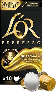 L’OR – Espresso Kahve – Guatemala – Origins Collection – Yoğunluk 7 – Yumuşak ve Dengeli Notalar – 1 Paket x 10 Alüminyum Kapsül