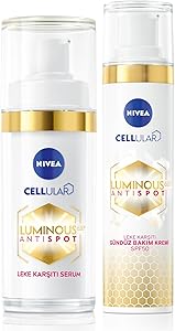 NIVEA Luminous630 Aydınlatıcı Güneş Korumalı Gündüz Yüz Kremi 40ml ve Leke Karşıtı Cilt Serumu 50ml, SPF50
