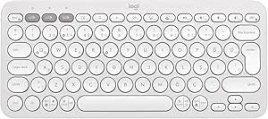 Logitech Pebble Keys 2 K380s Kablosuz Klavye, Çoklu Cihaz Özellikli, Kişiselleştirilebilir Kısa Yollar, Bluetooth, Taşınabilir, Windows, macOS, iPadOS, Android, Chrome OS, Easy-Switch, Türkçe Q, Beyaz