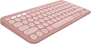Logitech Pebble Keys 2 K380s Kablosuz Klavye, Çoklu Cihaz Özellikli, Kişiselleştirilebilir Kısa Yollar, Bluetooth, Taşınabilir, Windows, macOS, iPadOS, Android, Chrome OS, Easy-Switch, Türkçe Q, Pembe