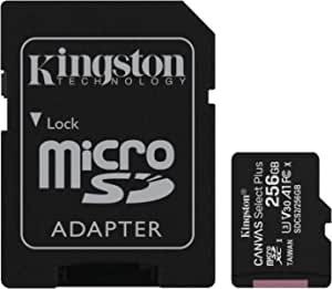 Kingston Canvas Select Plus microSD hafıza kartı, SDCS2/256GB Class 10 (SD adaptörü dahil)