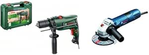 Bosch EasyImpact 600 Darbeli Matkap (600 W, Takım Çantası Dahil, Elektronik Hız Kontrolü, Ergonomik, 1.7 Kg, Yeşil) + Bosch GWS 7-115 Avuç Taşlama Makinesi (720 W, Disk Çapı: 115 mm, 11.000 dev/dak)