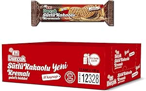 Eti Burçak Sütlü Kakaolu Kremalı Yulaflı Bisküvi 100 g x 12 Adet