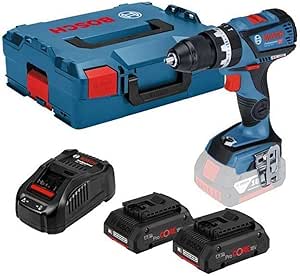 Bosch Professional GSR 18V,50 Akülü Delme Vidalama Makinesi (18 Volt, 2 x 5,0 Ah Akü, Şarj Cihazı, Yumuşak/Sert Tork: 28/50 Nm; L-Boxx Çanta)