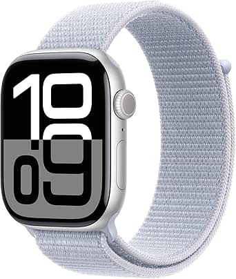 Apple Watch Series 10 GPS + Cellular 42 mm Gümüş Rengi Kasa Akıllı Saat ve Bulut Mavisi Spor Loop – Standart. Fitness Takibi, EKG Uygulaması, Hep Açık Retina Ekran, Karbon Nötr