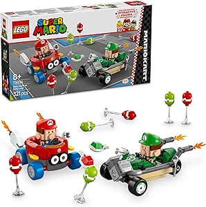 LEGO Super Mario: Mario Kart – Baby Mario ile Baby Luigi 72034, 8 Yaş ve Üzeri Erkek ve Kız Çocukları İçin Yaratıcı Oyuncak Yapım Seti, Doğum Günü Hediyesi (321 Parça)