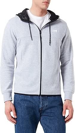JACK %26 JONES Erkek JCOAIR SWEAT ZIP HOOD NOOS. Kapüşonlu ceket, Light Grey Melange Detail