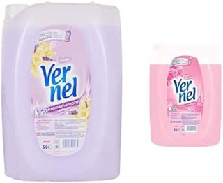 Vernel Çamaşır Yumuşatıcısı Aromatherapy Relax, 5 Litre, 50 Yıkama ve Vernel Gülün Büyüsü Çamaşır Yumuşatıcısı, 5L