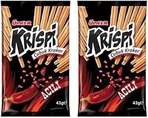 ÜLKER Krispi Acılı Çubuk Kraker 43 Gram 2li paket, 2’li