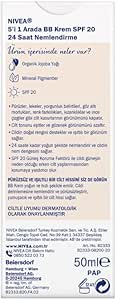 📌 NIVEA Essentials 5’i 1 Arada BB Krem, 24 Saat Nemlendirme+Doğal Jojoba Yağı Özü +Açık Cilt Tonu 50 ml, SPF 15 Güneş Koruması