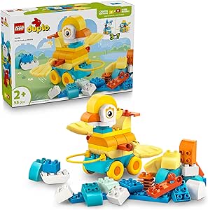 LEGO DUPLO Kasabası 3’ü 1 Arada Tekerlekli Hayvanlar 10448 – 2 Yaş ve Üzeri Hayvansever Çocuklar için Hayal Gücü Geliştiren Eğitici Oyuncak Yapım Seti, Doğum Günü Hediyesi (58 Parça)