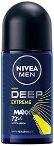 NIVEA MEN Erkek Roll-on Deodorant Deep Extreme 50ml, 72 Saat Anti-perspirant Ter Koruma, Yeni Enerji