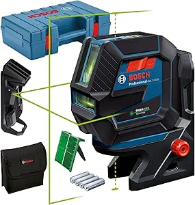 Bosch Professional GCL 2-50 G Çizgi Lazer(15m Çalışma Alanı [Alıcı ile 50 m], 4 x AA Pil, IP 64 Toza Karşı Koruma Sistemi, Yeşil Lazer, RM10 Tutucu, Takım Çantası)