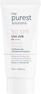 The Purest Solutions Cilt Tonu Eşitleyici Ve Leke Karşıtı Blemish Defense Renkli Güneş Koruyucu Krem SPF 50, Seyahat Boy 15 ml
