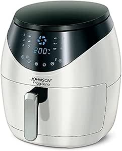 Johnson Friggisano Sıcak hava fritözü – 6,5 l – Zamanlayıcı: 60 dak – Dijital, Beyaz (Made in Italy)
