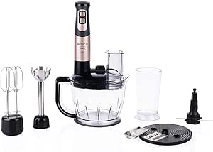 arnica GH21802 Diva Trend Pro Rendeli El Blender Seti Rose Şeffaf Hazne Kapak
