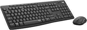 Logitech MK295 Kablosuz Sessiz Klavye Mouse Seti, SilentTouch Teknolojisi, Gelişmiş Optik İzleme, Sıvı Dökülmesine Dayanıklı, 10 m Kullanım Mesafesi, Türkçe Q Klavye, Siyah
