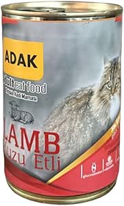 ADAK Kuzu Etli Yetişkin Kedi Maması Konserve 415 Gram