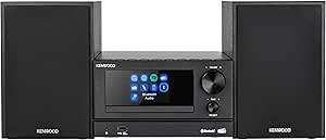 Kenwood M-7000S-B mikro stereo sistemi, siyah, Bluetooth, USB, CD ve radyo Dab+ veya FM ile