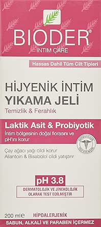 Bioder Hijyenik İntim Yıkama Jeli Hipoalerjenik Tüm Ciltler (1 x 200 mL)