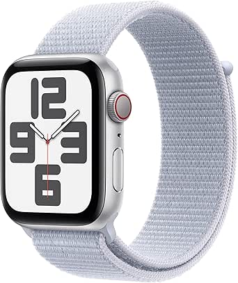 Apple Watch SE GPS + Cellular, 40 mm Gümüş Rengi Alüminyum Kasa ve Bulut Mavisi Spor Loop