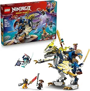 LEGO NINJAGO Rogue’un Robot Ejderha Binicisi 71843-8 Yaş ve Üzeri Kız ve Erkek Çocuklar için Hareket Ettirilebilir bir Ejderha Figürü ve 4 Minifigür İçeren Yaratıcı Oyuncak Yapım Seti (584 Parça)