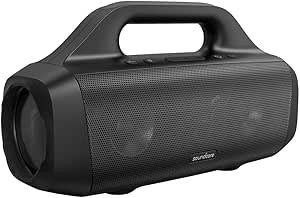 Soundcore by Anker Motion BOOM Kablosuz Bluetooth Hoparlör, 30W Stereo Ses, IPX7 Suya Dayanıklılık, BassUp Teknolojisi, Soundcore Uygulaması, Dış Mekanlar için Ses Bombası, 24 Saate Varan Şarj