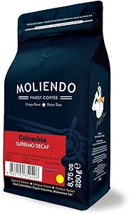 Moliendo Finest Coffee Colombia Supremo Decaf (Kafeinsiz) Yöresel Kahve (Çekirdek) 250 g